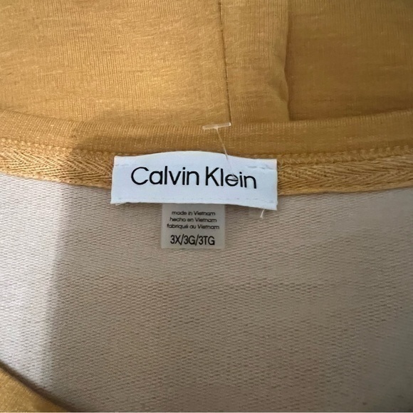 Calvin Klein Plus Size Mustard Yellow Short Sleeve T Shirt Mini Dress - Picture 2 of 16